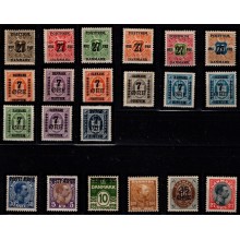 Danmark - Blandet lot med 7-øres og 27-øres provisorier samt Postfærge